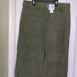 American Eagle Outfitters Green Wide Leg Corduroy Pants